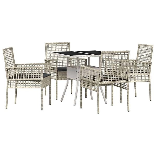 vidaXL Garten Essgruppe 5-Tlg Grau Poly Rattan 3334934 günstig online kaufen