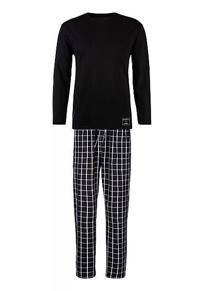 AUTHENTIC LE JOGGER Pyjama, (2 tlg., 1 Stück), Schlafanzug mit karierter We günstig online kaufen