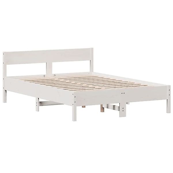 vidaXL Massivholzbett ohne Matratze Weiß 135x190 cm Kiefernholz 842771 günstig online kaufen