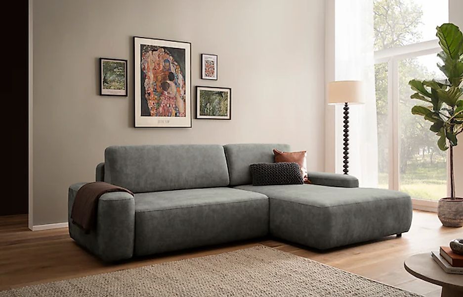 INOSIGN Ecksofa »TORGE (264cm), Schlafsofa in Cord, Samtvelours o Struktur günstig online kaufen