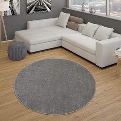 Paco Home Teppich "Porto 890" rund 13 mm Höhe Kurzflor, Uni-Farben, ideal i günstig online kaufen