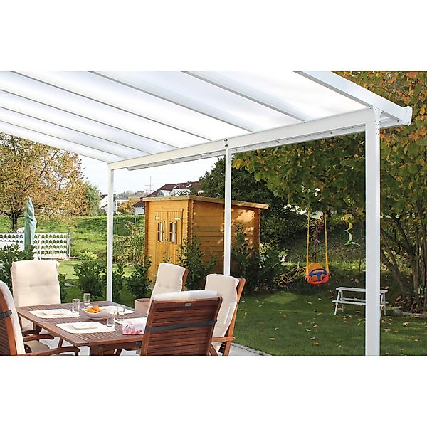 Gutta Terrassenüberdachung Bausatz Weiß 426 cm x 406 cm günstig online kaufen