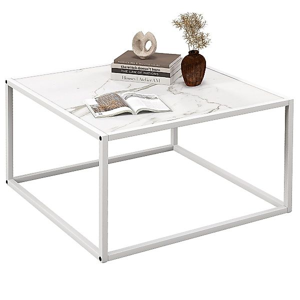 COSTWAY Couchtisch Beistelltisch, Marmor, Metallrahmen, 70 günstig online kaufen