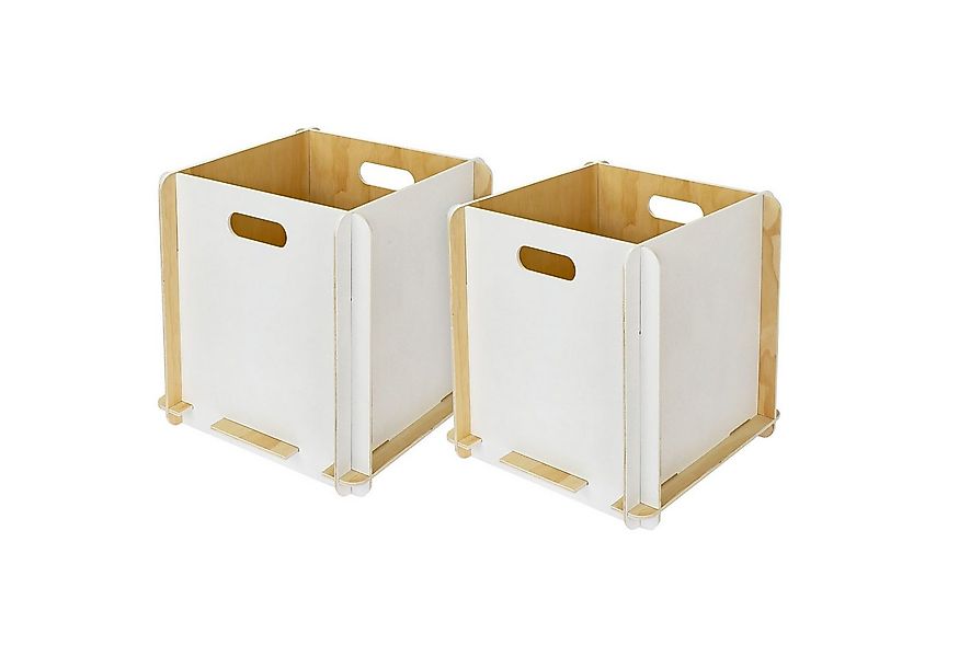 HMF Aufbewahrungsbox Praktische Regalbox aus Holz zum Zusammenstecken (2 St günstig online kaufen