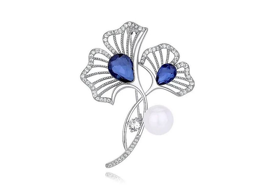MayTree Brosche "Gingkoblätter mit Perle" (Stück, 1-tlg), Metallbrosche Gin günstig online kaufen