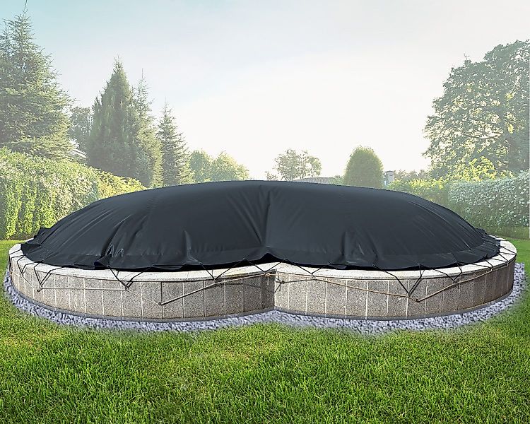 AirDeluxe Pool-Abdeckplane Aufblasbare achtform Poolabdeckung Poolplane, günstig online kaufen