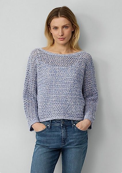 s.Oliver Longpullover Strickpullover Verkürzter Ajour-Strickpullover in Ove günstig online kaufen