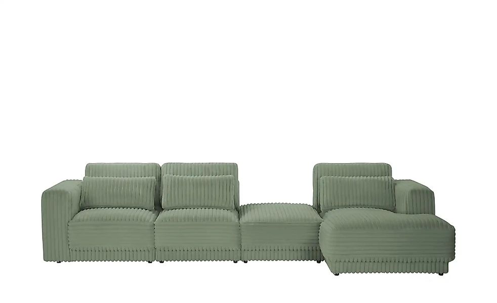 switch Ecksofa in modernem Breitcord Torrino ¦ grün ¦ Maße (cm): B: 372 H: günstig online kaufen