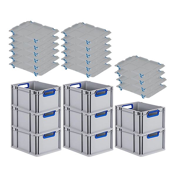PROREGAL Spar Set 8x Eurobox Nextgen Color Mit Auflagedeckel & Schiebeschna günstig online kaufen