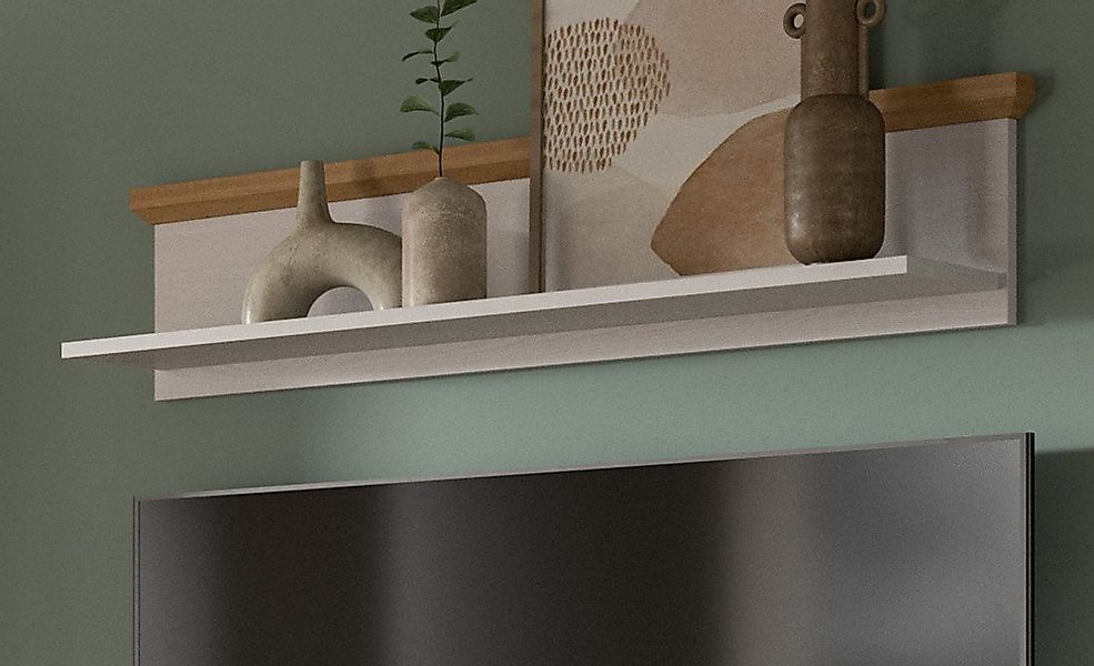 Inn.Furn Wandboard Mirano, Wandregal in weiß Lärche mit Eiche Artisan, in g günstig online kaufen