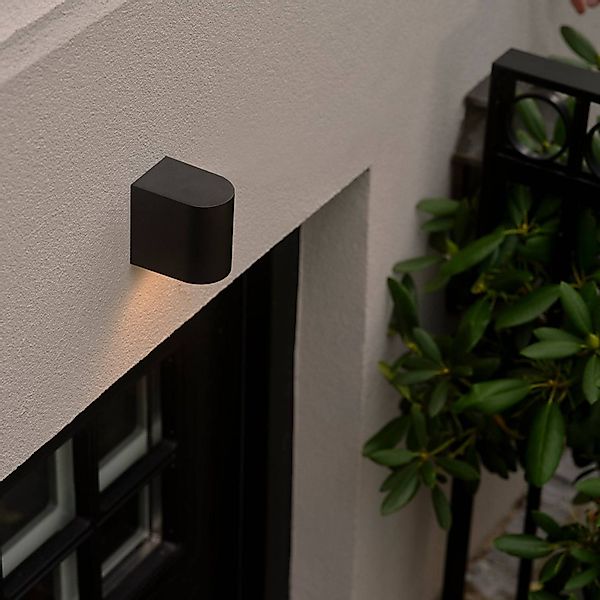 Außenwandleuchte Dion Single, schwarz, GU10, Aluminium, IP44 günstig online kaufen