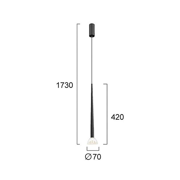 LED-Hängelampe Rina, schwarz/klar, Ø 7 cm, Metall/Acryl günstig online kaufen