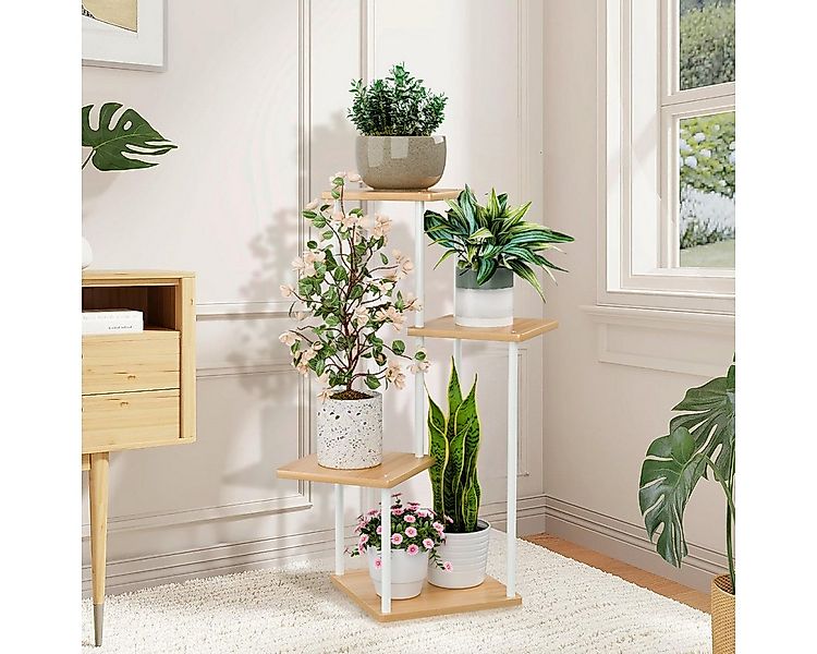 Simloveve Blumenständer Pflanzenständer 4 Etagen Pflanzenregal Blumenregal günstig online kaufen