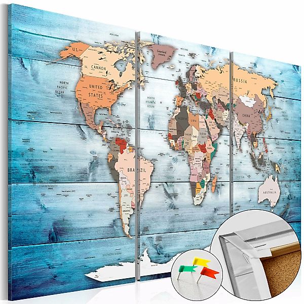 Artgeist Pinnwand Sapphire Travels [Cork Map] günstig online kaufen