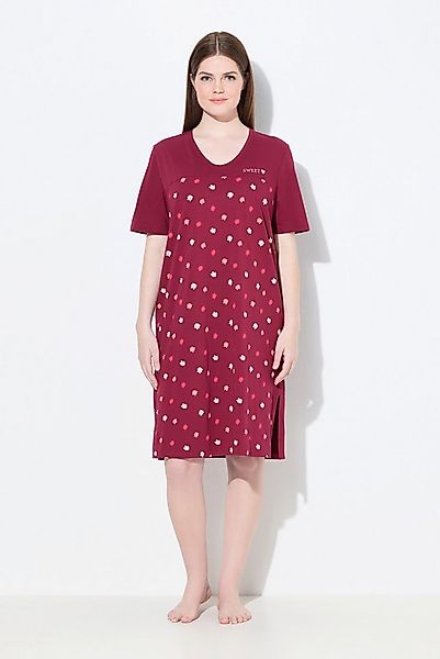 Ulla Popken Bigshirt Bigshirt Blüten Stickerei V-Ausschnitt Halbarm günstig online kaufen