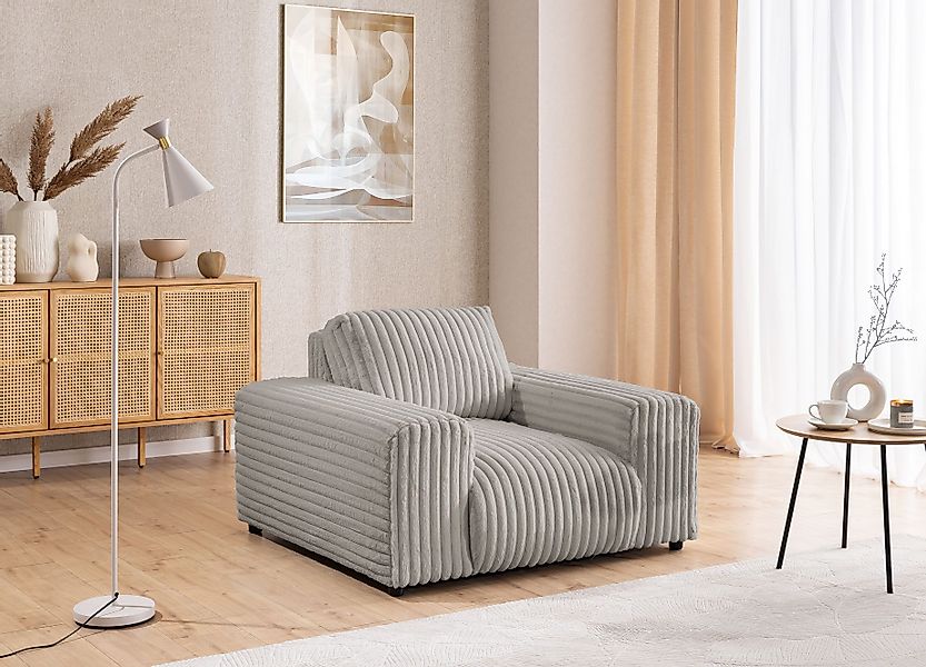 S-Style Möbel Sessel Mollis aus Plüschcord günstig online kaufen