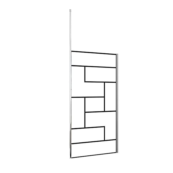 Duschparadies 120 x 200cm Walk in Dusche 8mm Nano Glas Duschwand Glasdekor günstig online kaufen