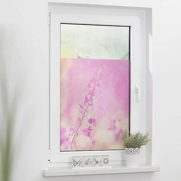 LICHTBLICK Fensterfolie Blumen violett B/L: ca. 100x100 cm günstig online kaufen
