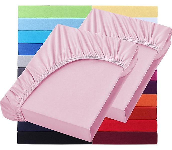 NatureMark Spannbettlaken 2er-Set Jersey Spannbetttuch 100% Baumwolle, 100% günstig online kaufen