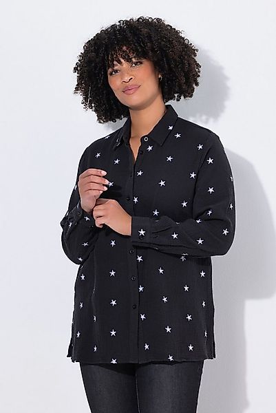 Angel of Style Hemdbluse Musselin-Bluse oversized Sternen-Stickerei günstig online kaufen