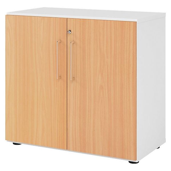 bümö Aktenschrank smart Büroschrank - 2 Ordnerhöhen Dekor: Weiß/Buche günstig online kaufen