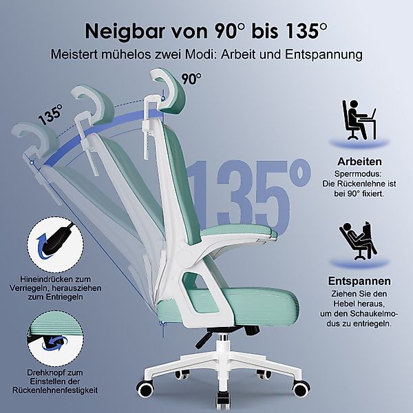 Homimaster Bürostuhl Ergonomischer Bürostuhl, Schreibtischstuhl mit günstig online kaufen