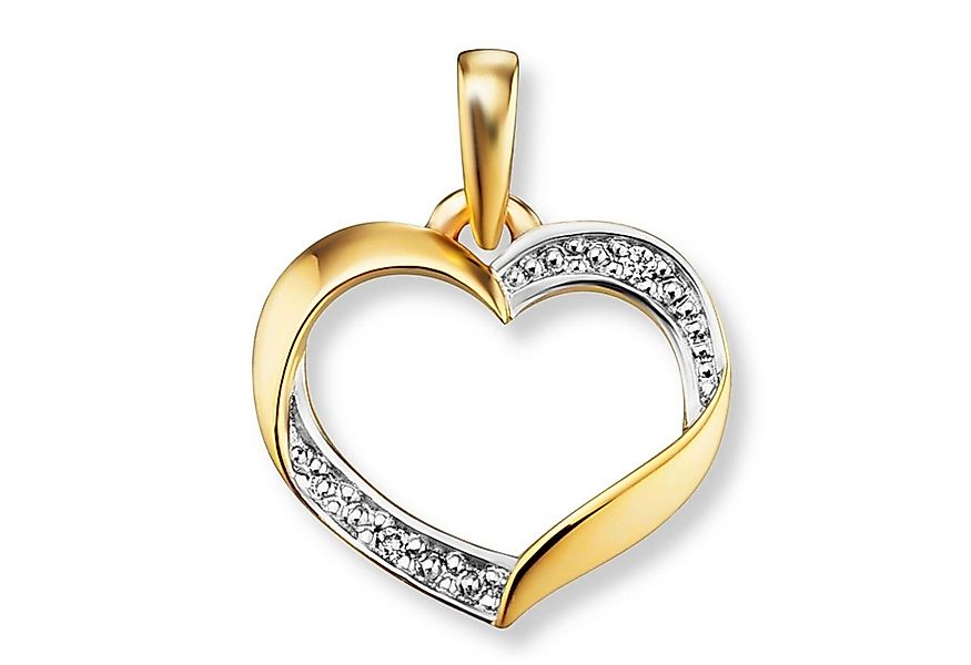 ONE ELEMENT Kettenanhänger 0.01 ct Diamant Brillant Herz Anhänger aus 585 G günstig online kaufen