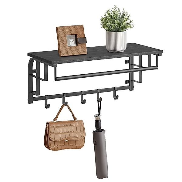 VASAGLE Wandgarderobe, Wandregal mit Haken, Länge günstig online kaufen