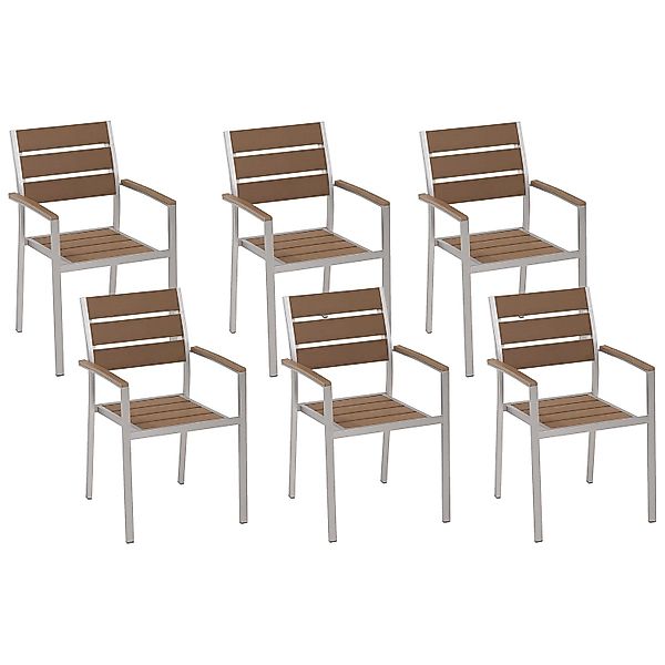 Beliani Gartenstuhl Heller Holzfarbton Silber 57x54x88 günstig online kaufen