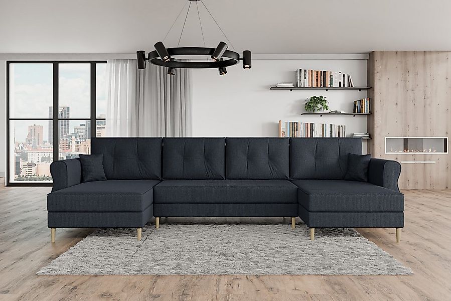 ALTDECOR Wohnlandschaft HERMES-U, Couch mit Schlaffunktion, Stauraum Ecksof günstig online kaufen
