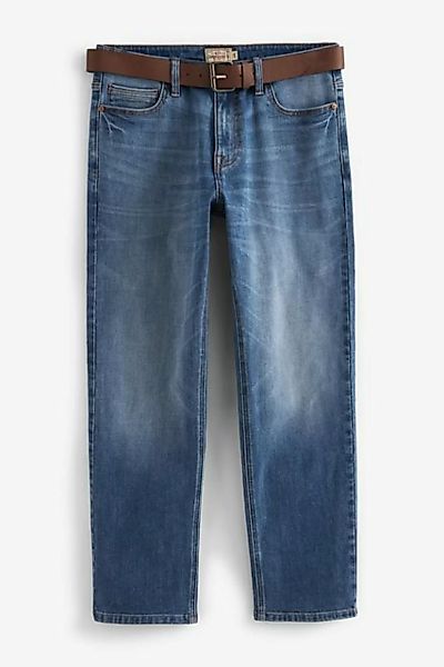 Next Straight-Jeans Straight Fit Jeans mit Gürtel (2-tlg) günstig online kaufen