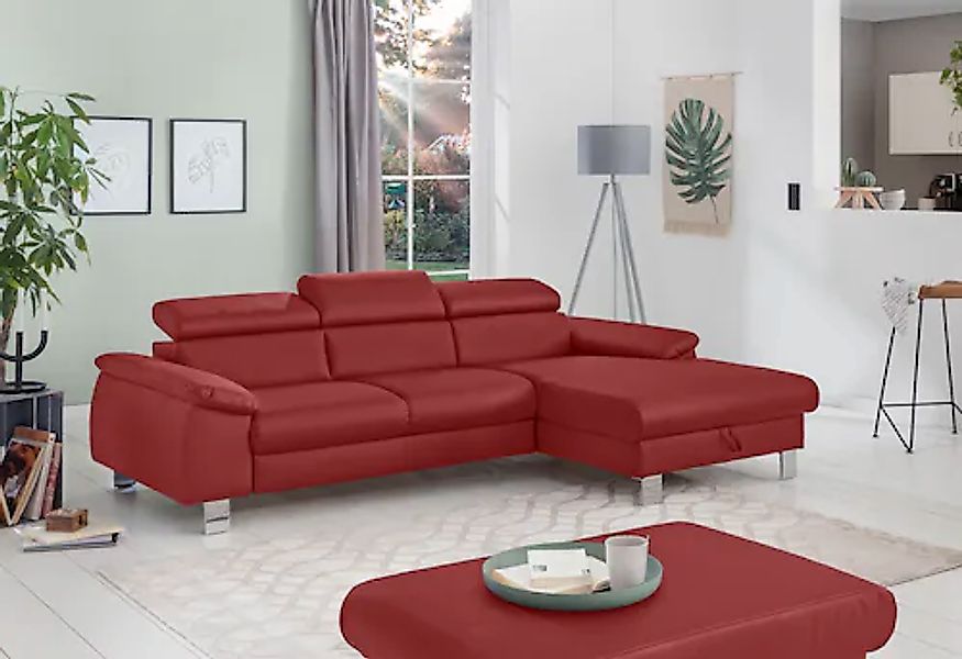 COTTA Ecksofa »Komaris L-Form, B: 244 cm« mit Kopfteilverstellung, optional günstig online kaufen