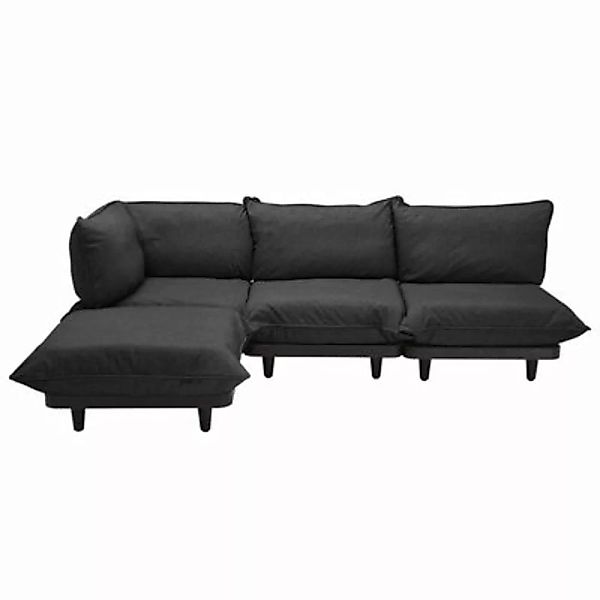 Gartensofa 4-Sitzer Paletti set textil grau / Armlehne links - L 280 x 190 günstig online kaufen
