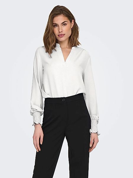 ONLY Blusenshirt "ONLMETTE V-NECK LS SMOCK TOP NOOS WVN" Kunstfaser, regula günstig online kaufen