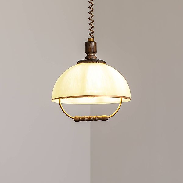 Hängeleuchte Ilsa, weiß/gold, Ø 30 cm, höhenverstellbar günstig online kaufen