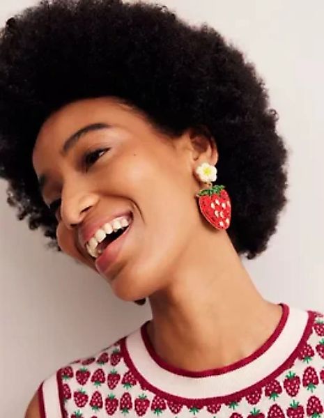 Ohrringe mit Perlenmotiv Damen Boden, Erdbeere günstig online kaufen