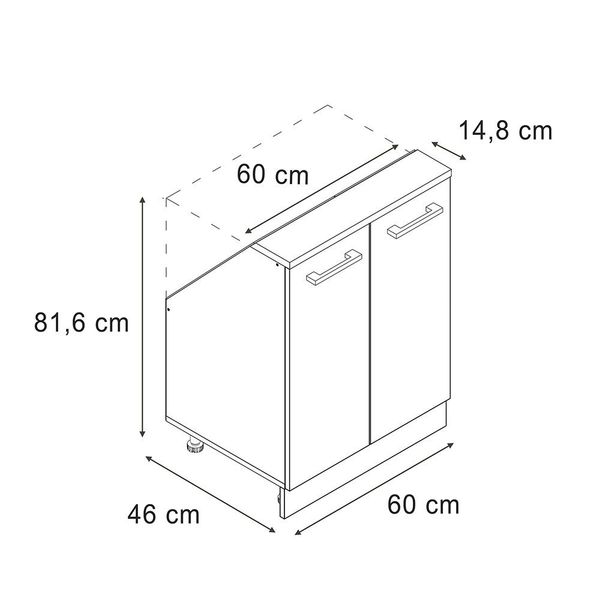 Vicco Unterschrank R-Line, Edelgrau/Anthrazit, 60 cm günstig online kaufen
