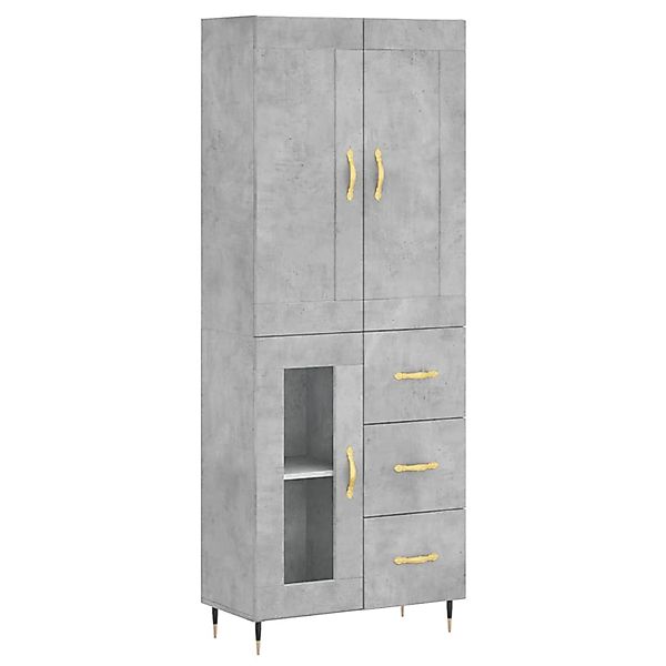vidaXL Highboard Betongrau 69,5x34x180 cm Holzwerkstoff 3199925 günstig online kaufen