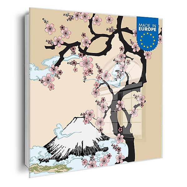 Banjado Großer Schlüsselkasten Glas 30x30cm Weiß Scharnier Rechts 50 Haken günstig online kaufen