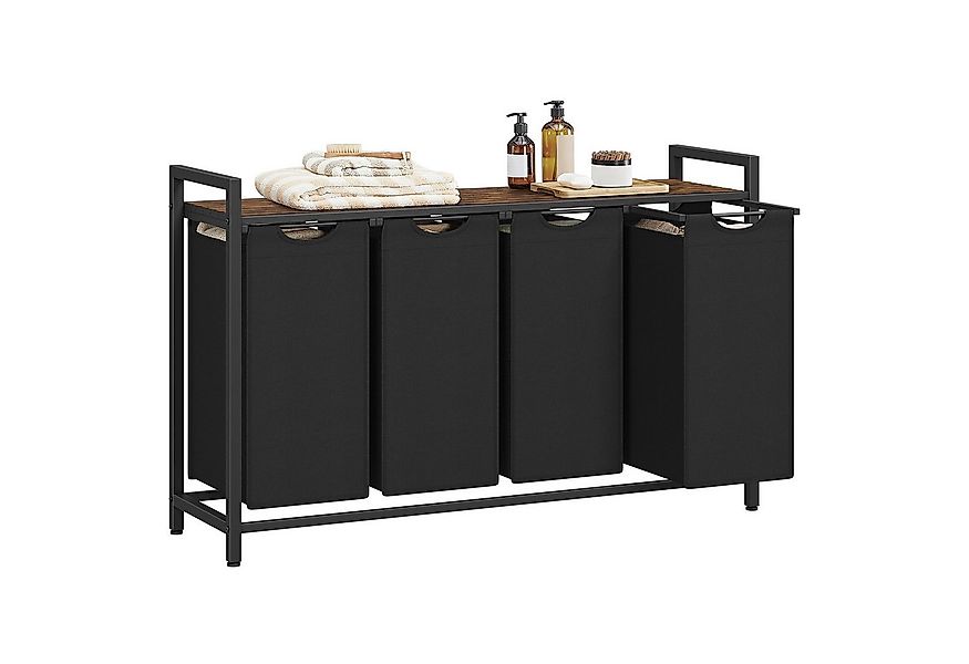 VASAGLE Wäschekorb, 4 Fächer, mit Ablage, ausziehbar abnehmbar, 4/5 x 40 L günstig online kaufen