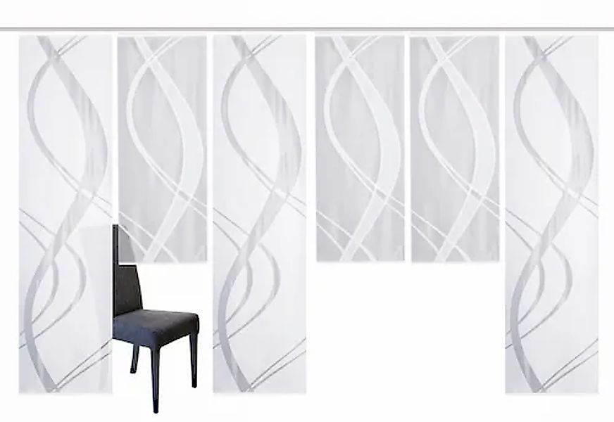 HOME WOHNIDEEN Schiebegardine »TIBASA« Paneelwagen 6 Stk. tlg. halbtranspar günstig online kaufen