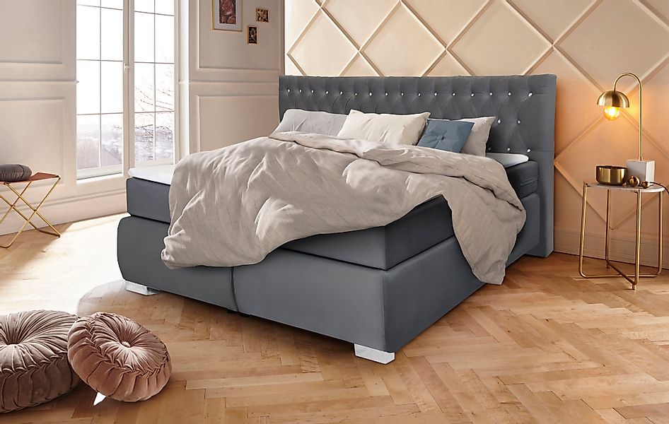 Leonique Boxspringbett Rumba, Taschenfederkern-Matratze in Härtegrad günstig online kaufen