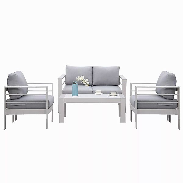 MeXo Gartenlounge-Set Aluminium Balkonmöbel Set 4 günstig online kaufen