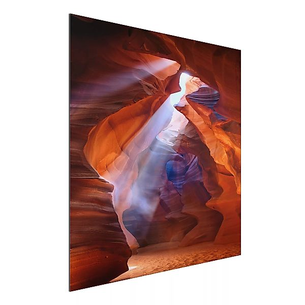 Alu-Dibond Bild Natur & Landschaft - Quadrat Lichtspiel im Antelope Canyon günstig online kaufen