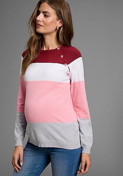 Neun Monate Strickpullover Ringel-Pullover für Schwangerschaft und Stillzei günstig online kaufen