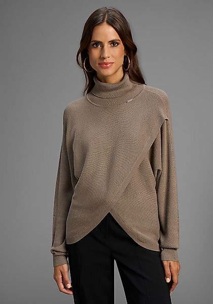 Bruno Banani Rollkragenpullover mit Wickel-Optik - günstig online kaufen