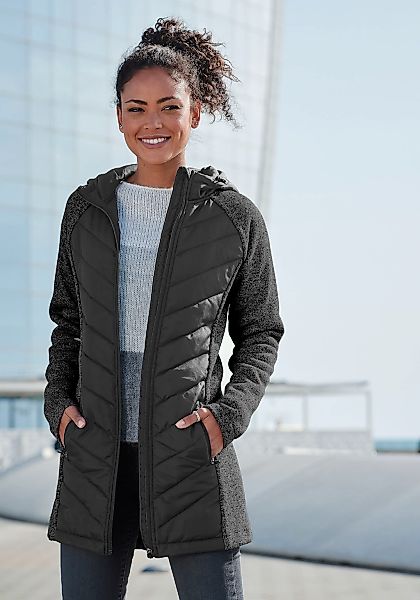 Vivance Steppjacke, mit Kapuze, mit Strickfleece-Ärmeln günstig online kaufen