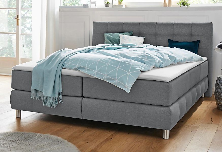 Home affaire Boxspringbett "Salo" incl. Topper, 6 Breiten, 2 Härtegrade, TF günstig online kaufen