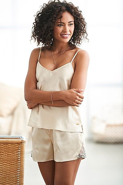 LASCANA Shorty 1 Stück, 2 tlg. mit Zierschleife und Spitzeneinsätzen günstig online kaufen