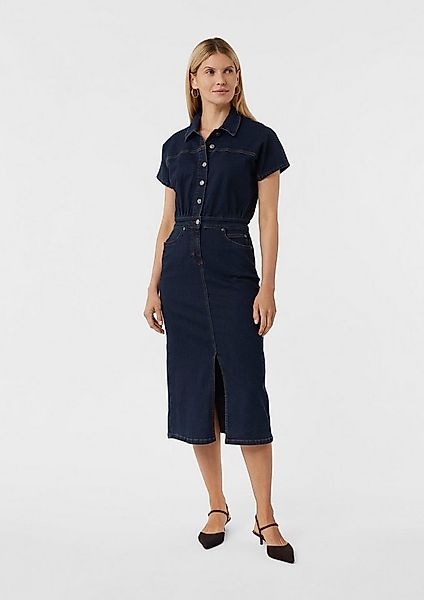 comma Midikleid Kleid Tailliertes Kleid aus elastischem Denim günstig online kaufen